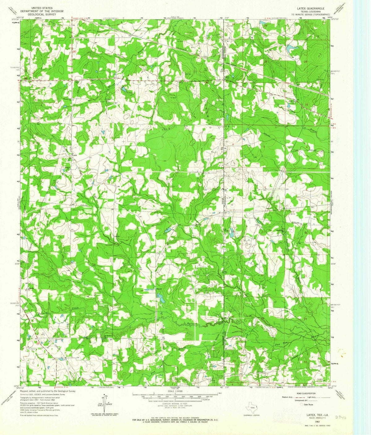1962 Latex, TX - Texas - USGS Topographic Map