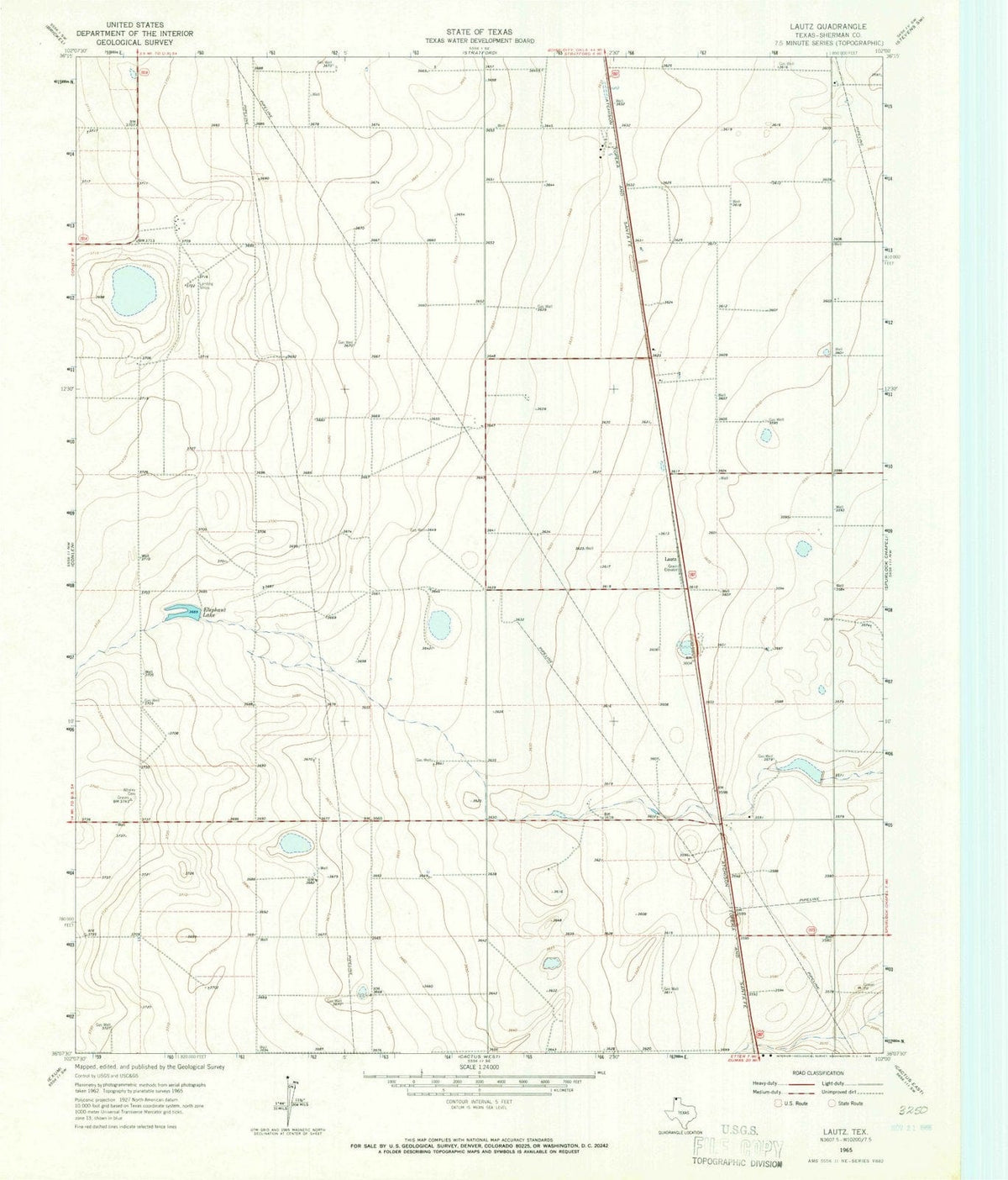 1965 Lautz, TX - Texas - USGS Topographic Map
