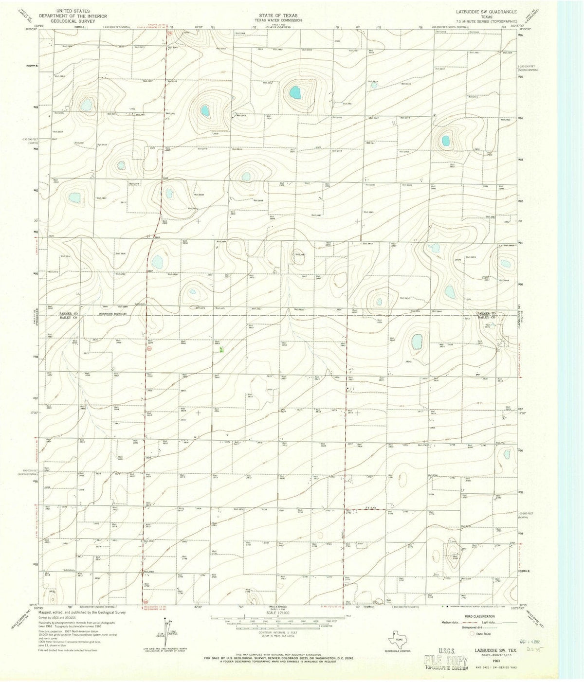 1963 Lazbuddie, TX - Texas - USGS Topographic Map v2