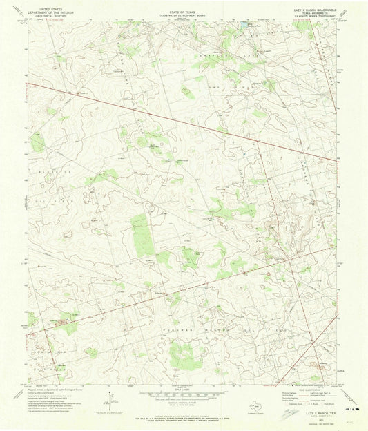 1971 Lazy X Ranch, TX - Texas - USGS Topographic Map