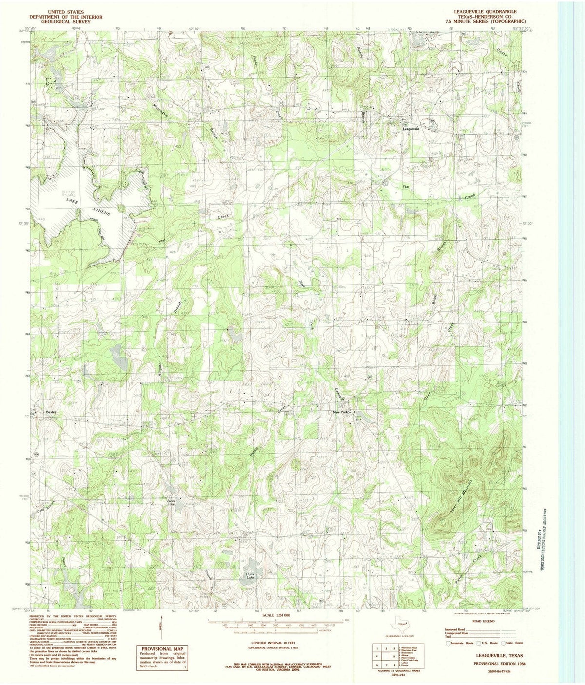 1984 Leagueville, TX - Texas - USGS Topographic Map