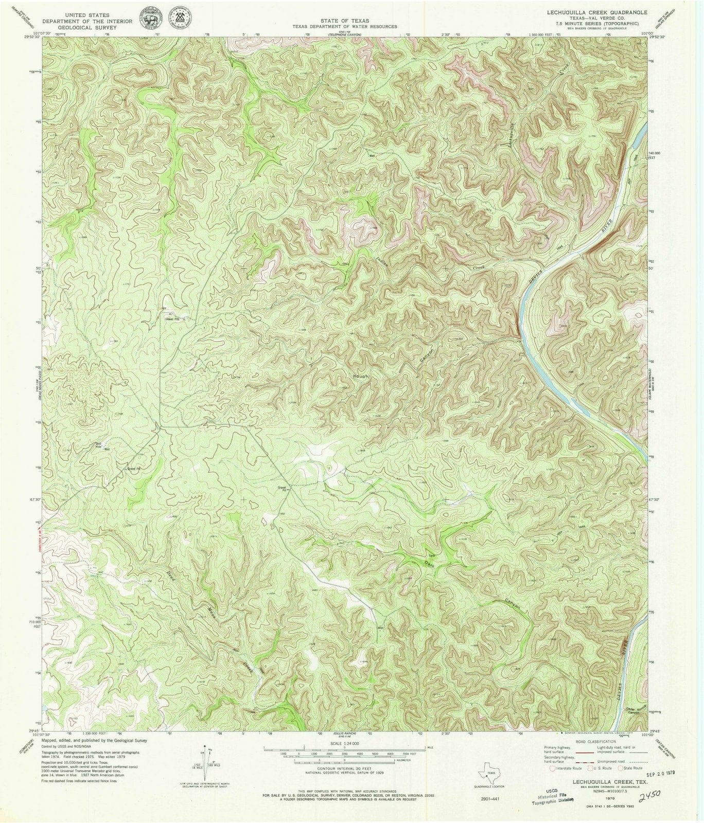 1979 Lechuguilla Creek, TX - Texas - USGS Topographic Map