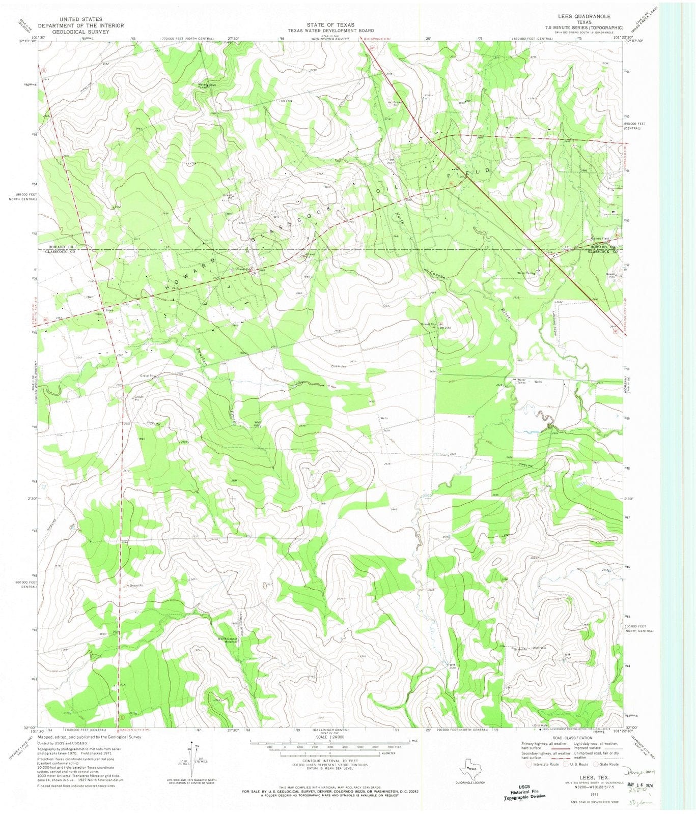1971 Lees, TX - Texas - USGS Topographic Map