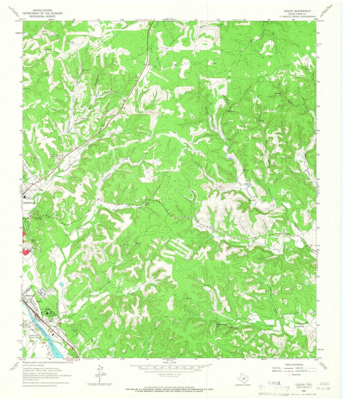 1964 Legion, TX - Texas - USGS Topographic Map