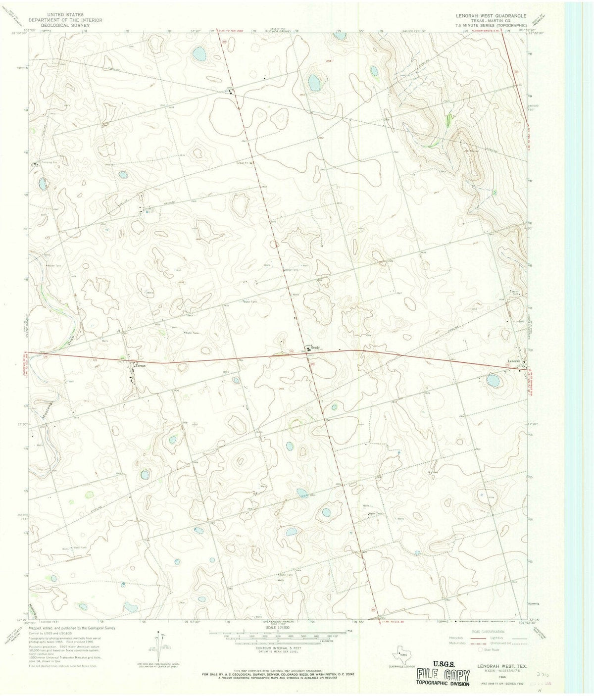 1966 Lenorah West, TX - Texas - USGS Topographic Map