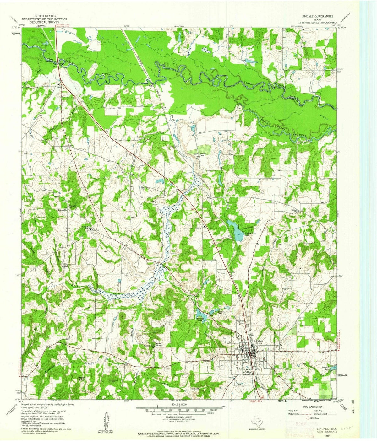 1960 Lindale, TX - Texas - USGS Topographic Map