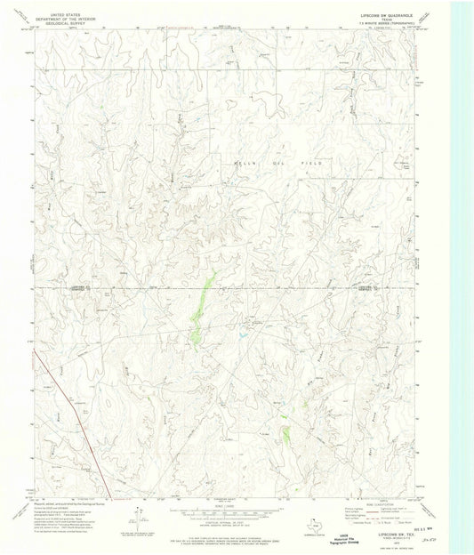 1972 Lipscomb, TX - Texas - USGS Topographic Map