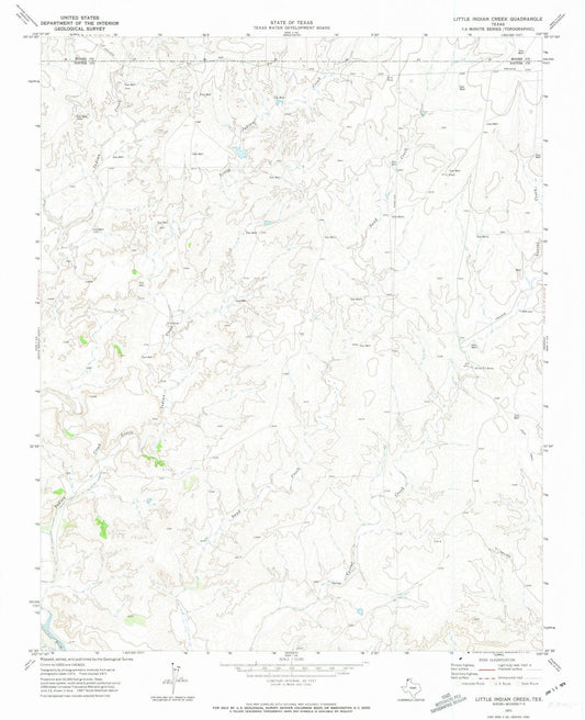 1971 Little Indian Creek, TX - Texas - USGS Topographic Map