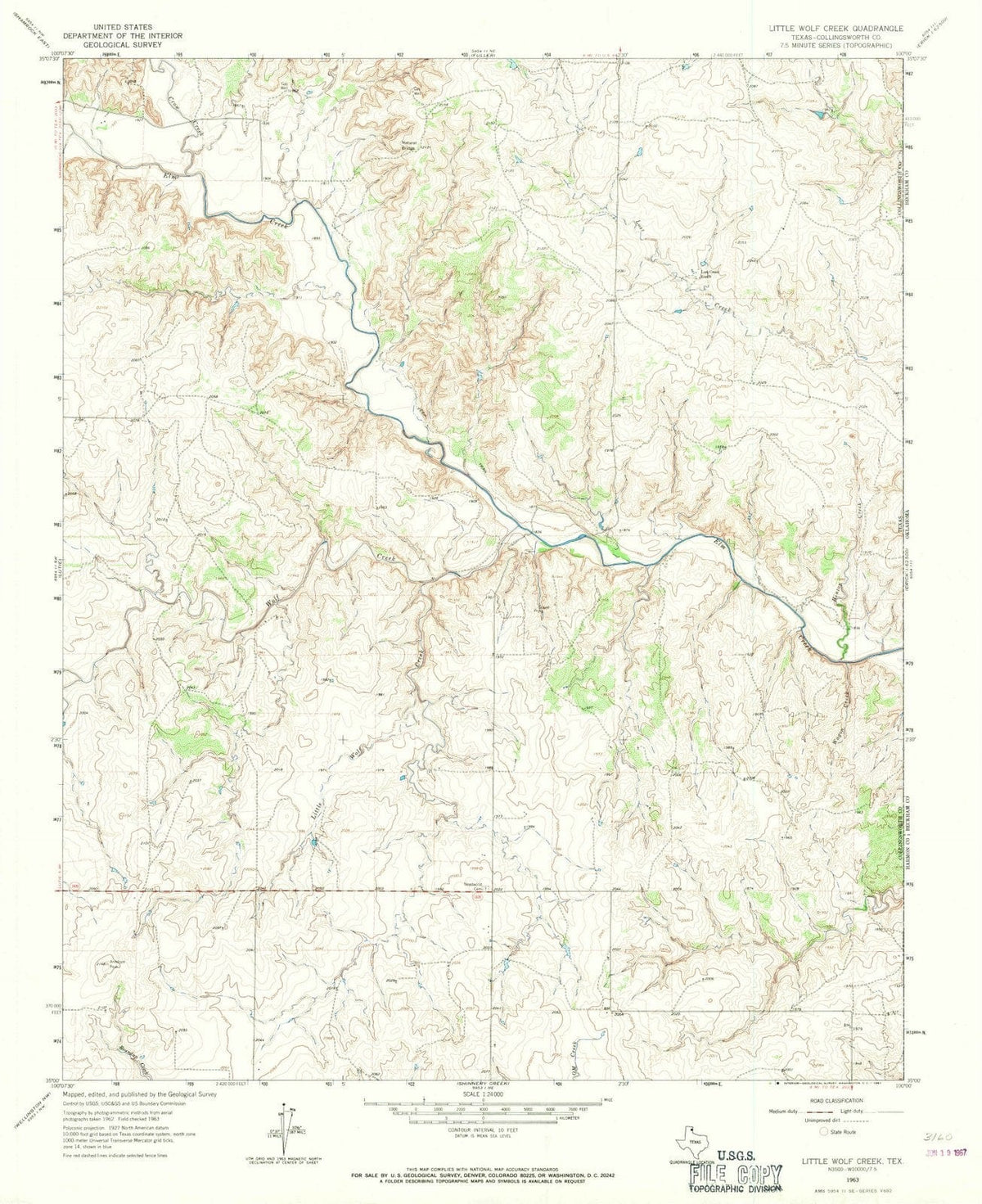 1963 Little Wolf Creek, TX - Texas - USGS Topographic Map