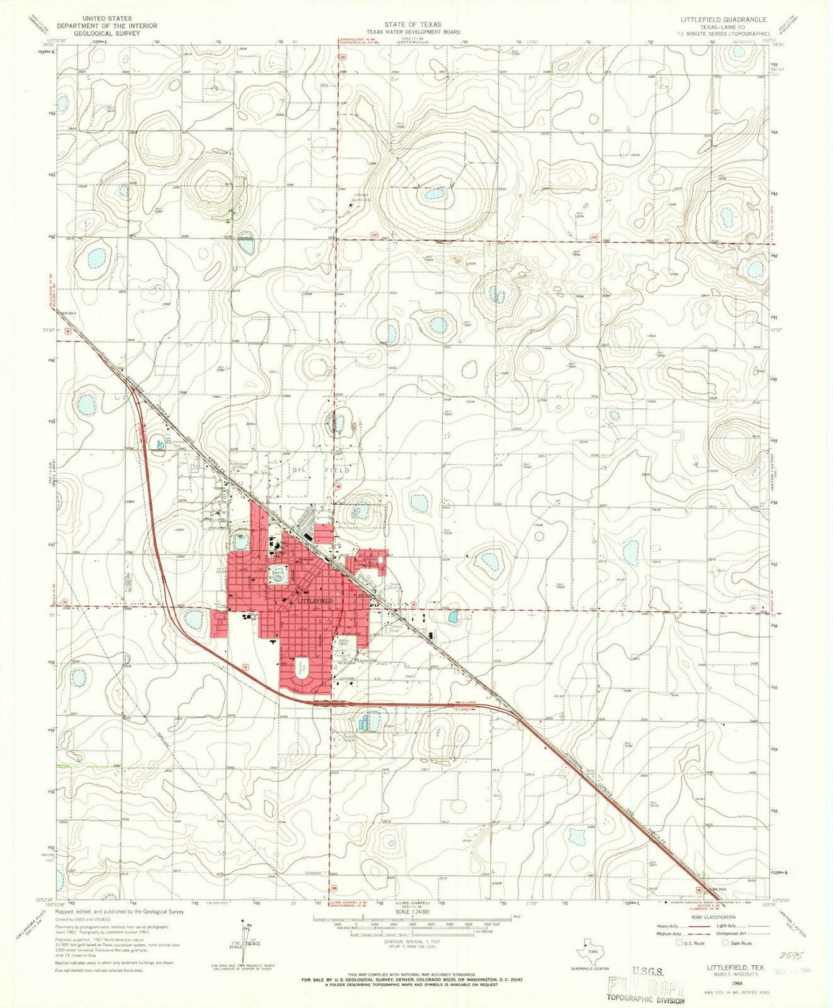 1964 Littlefield, TX - Texas - USGS Topographic Map