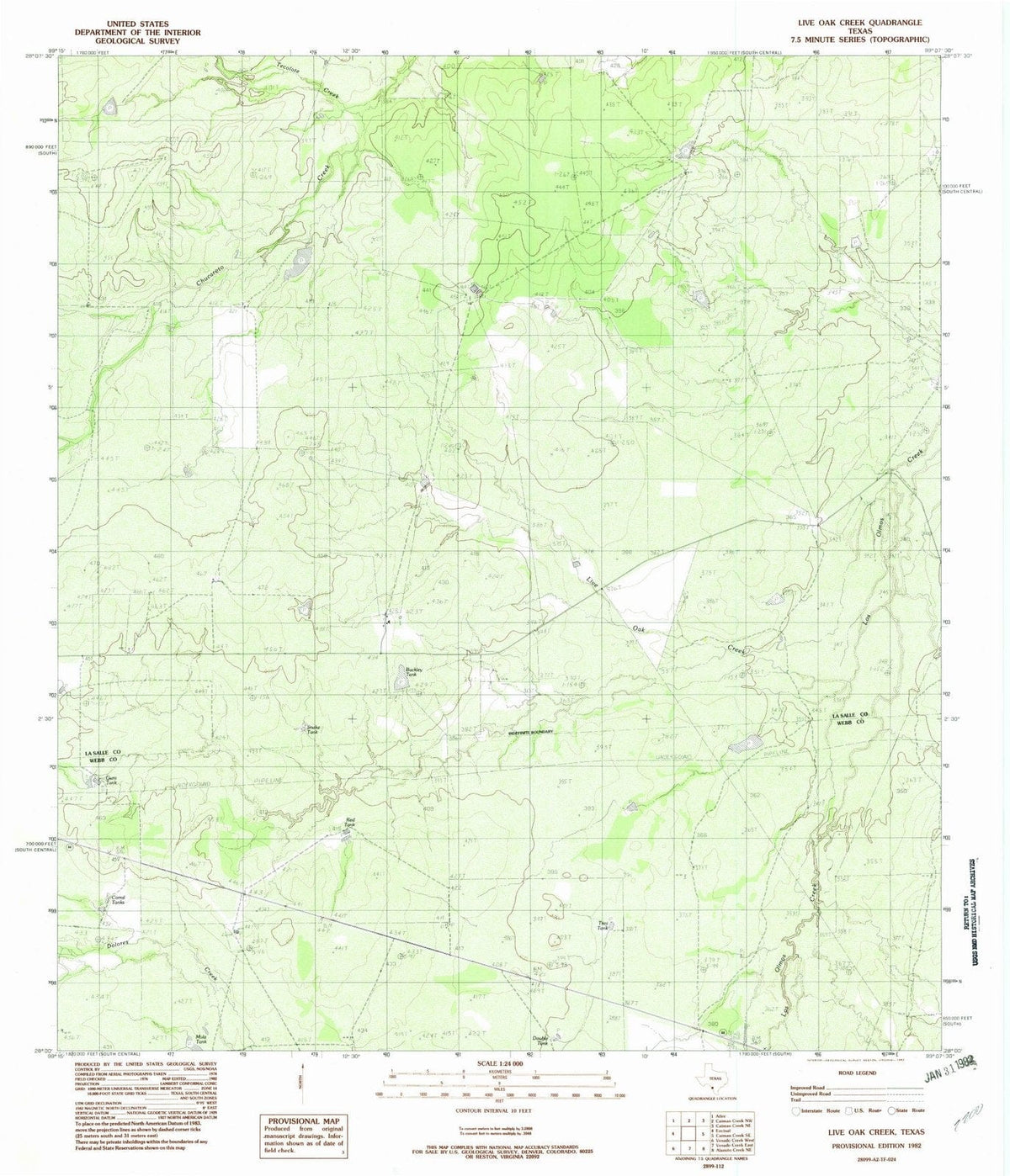1982 Live Oak, TX - Texas - USGS Topographic Map