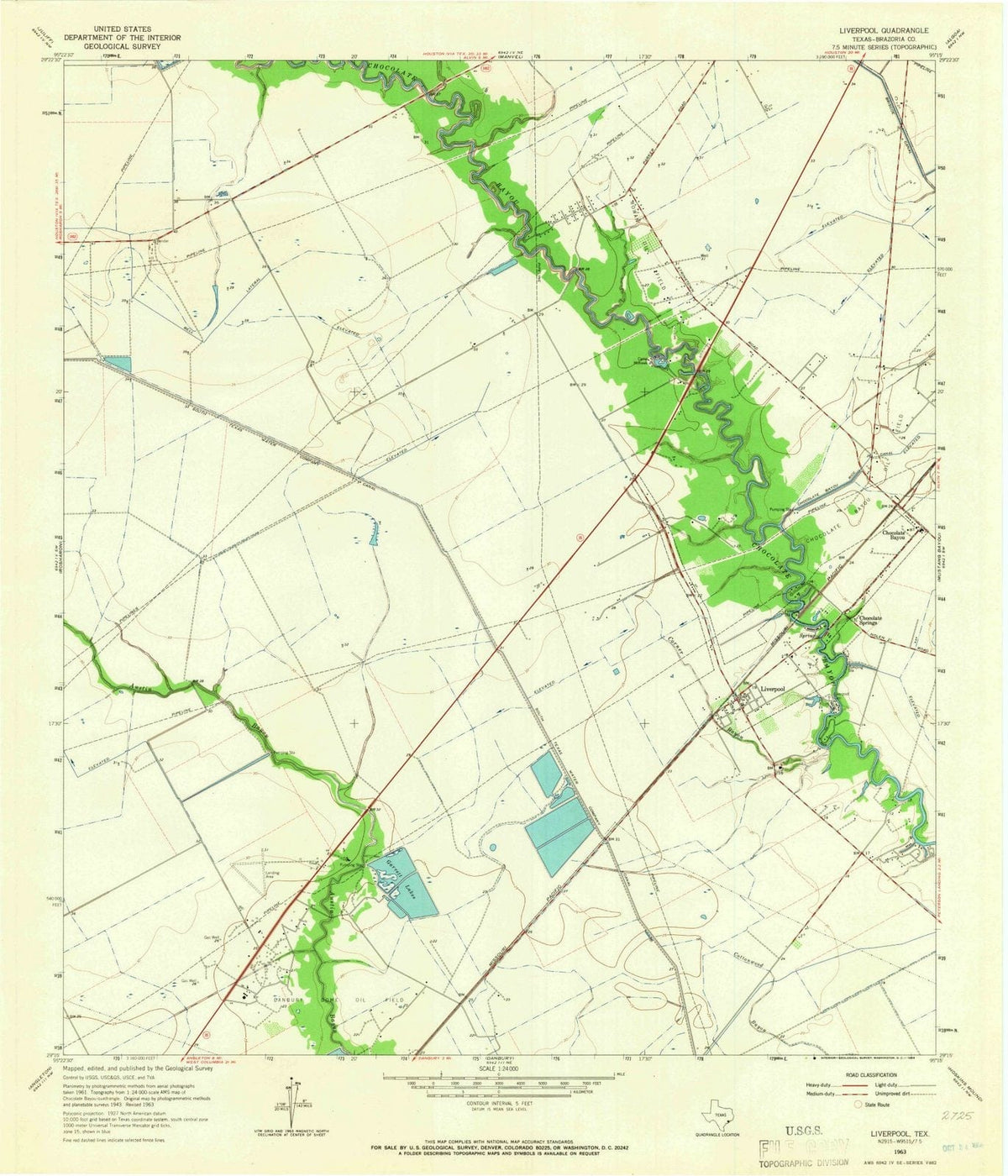 1963 Liverpool, TX - Texas - USGS Topographic Map