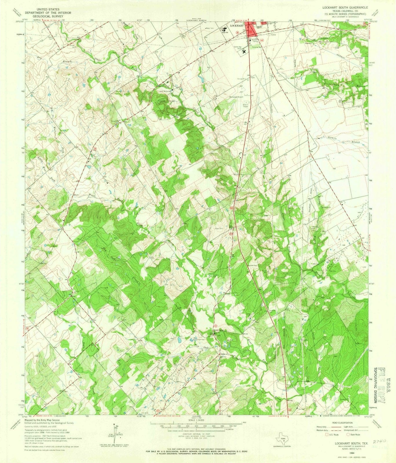 1964 Lockhart, TX - Texas - USGS Topographic Map