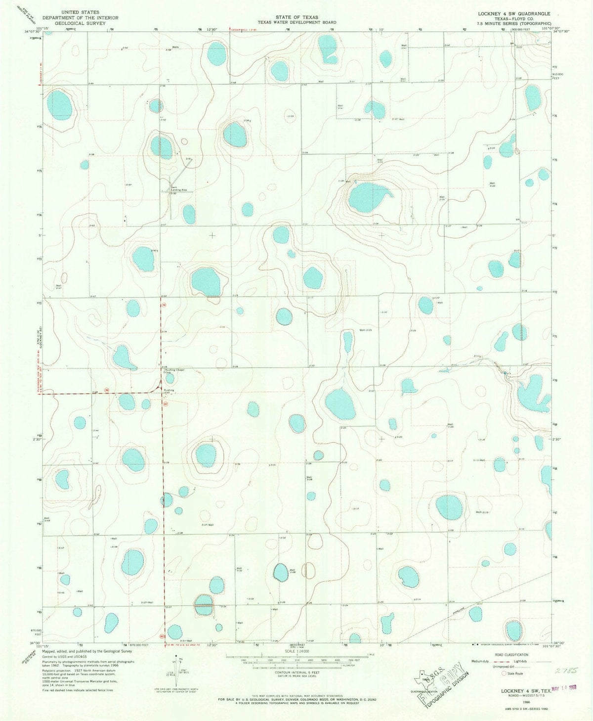 1966 Lockney 4, TX - Texas - USGS Topographic Map