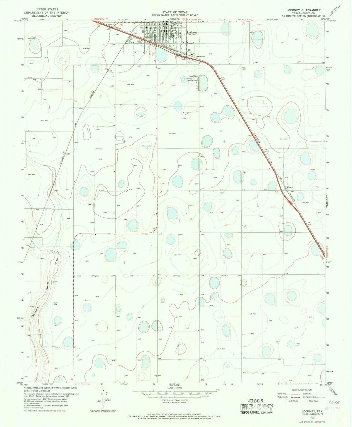 1965 Lockney, TX - Texas - USGS Topographic Map
