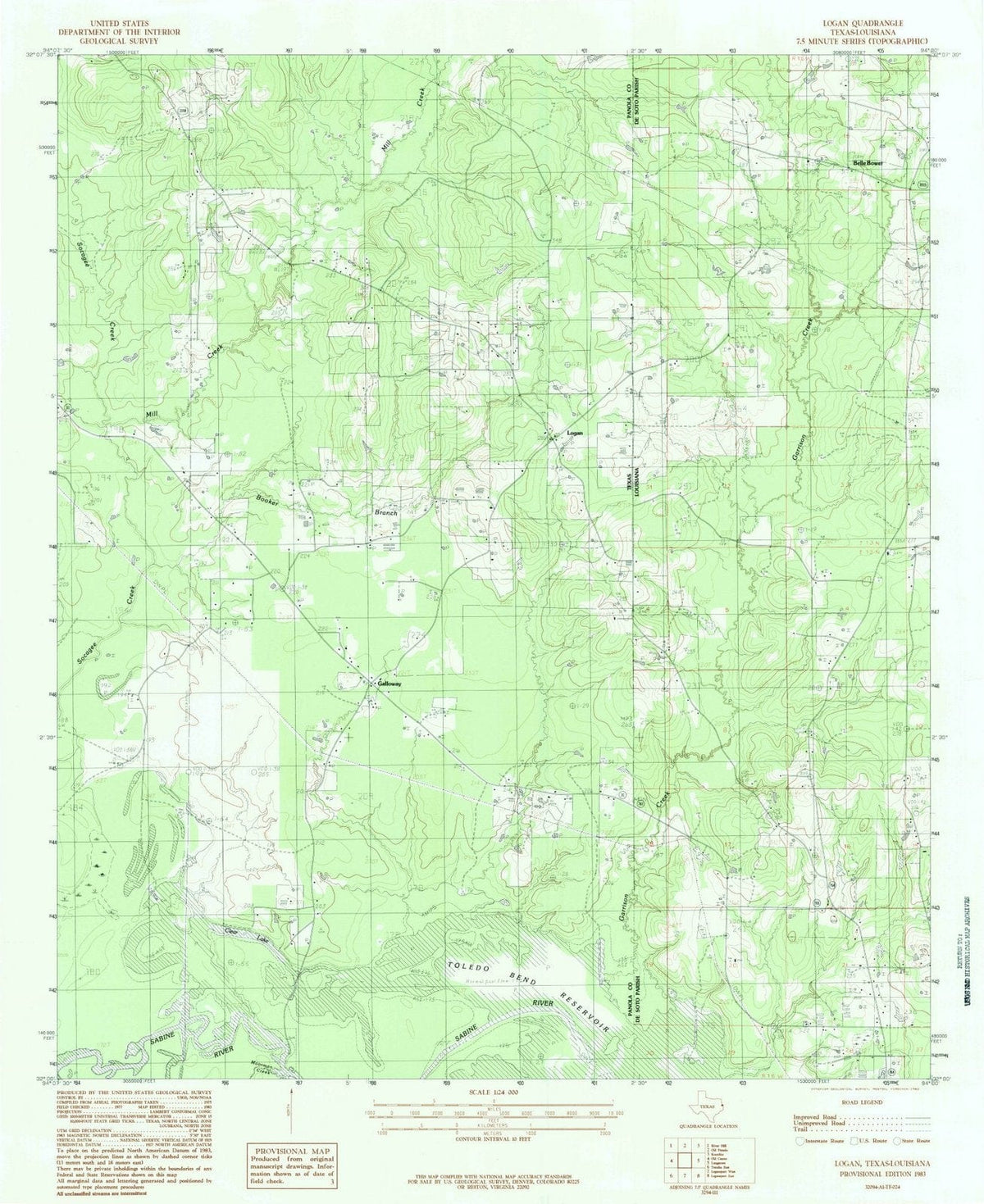 1983 Logan, TX - Texas - USGS Topographic Map