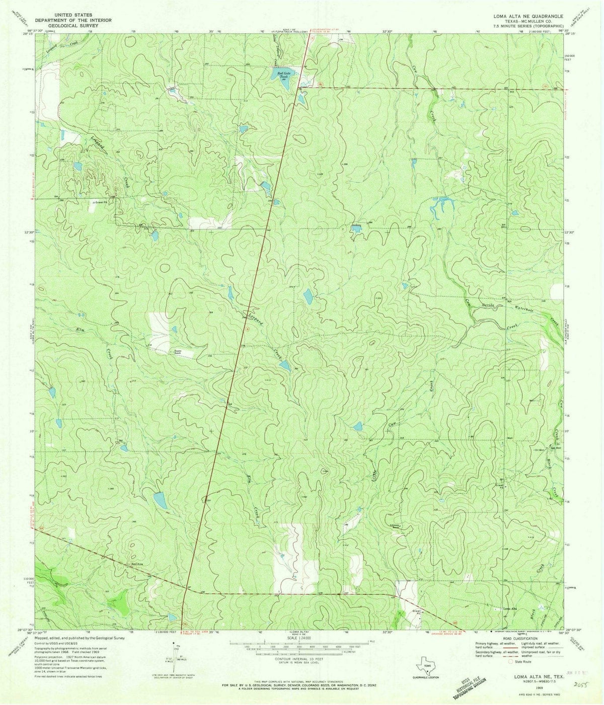 1969 Loma Alta, TX - Texas - USGS Topographic Map