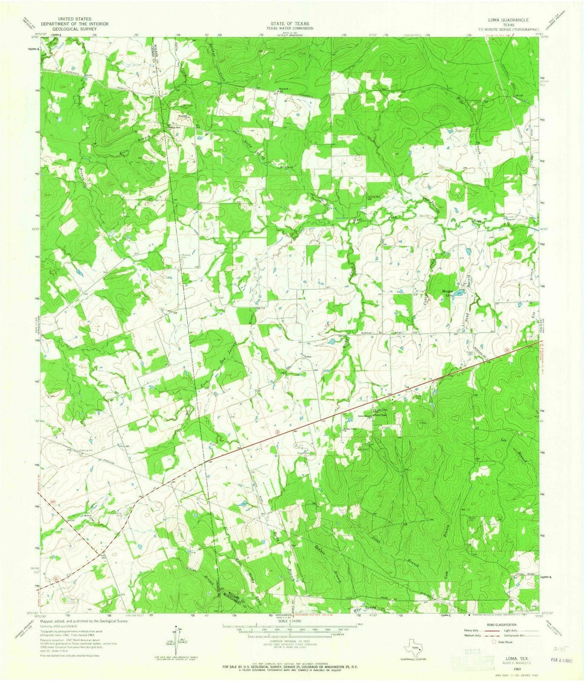 1963 Loma, TX - Texas - USGS Topographic Map