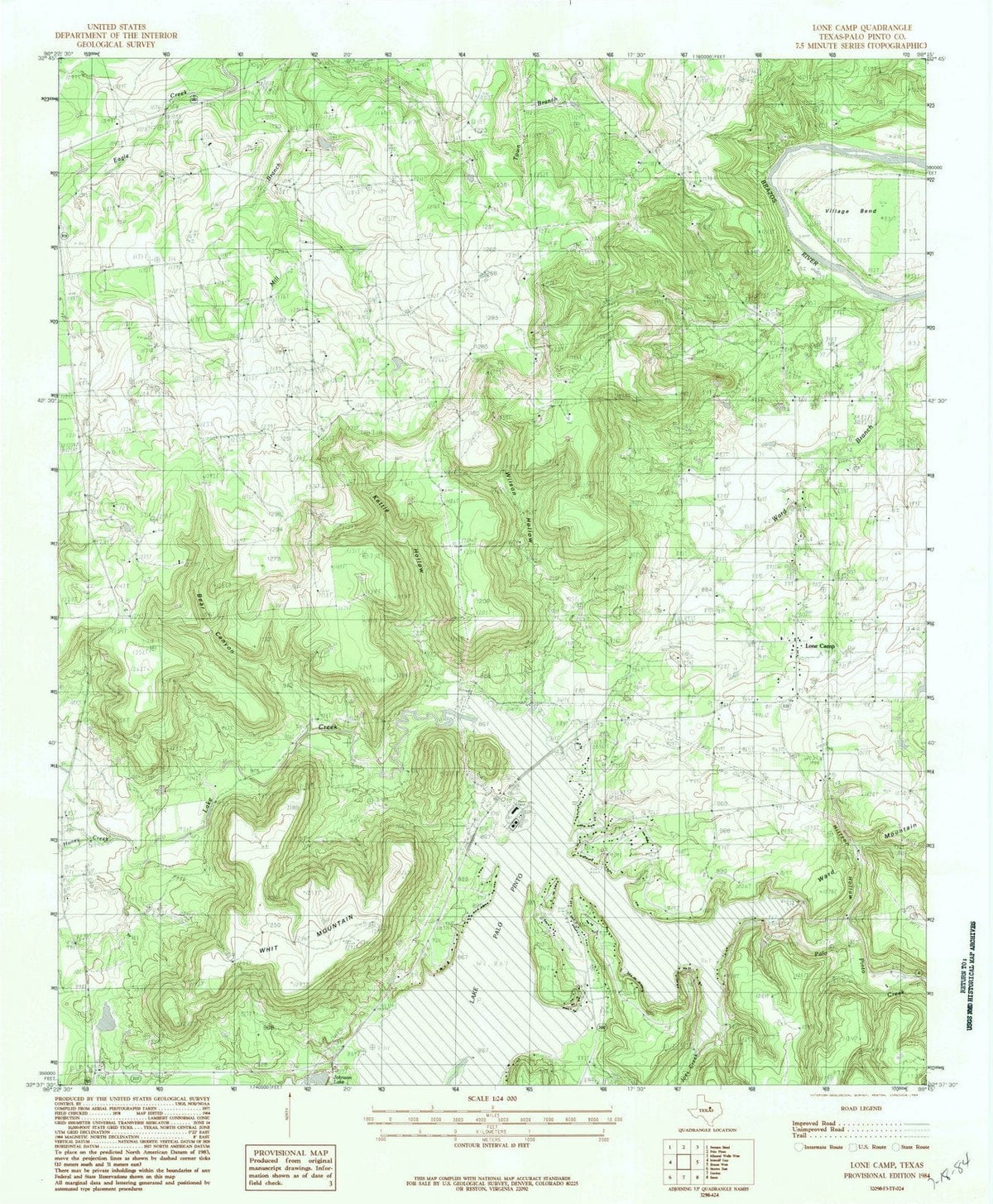 1984 Lone Camp, TX - Texas - USGS Topographic Map