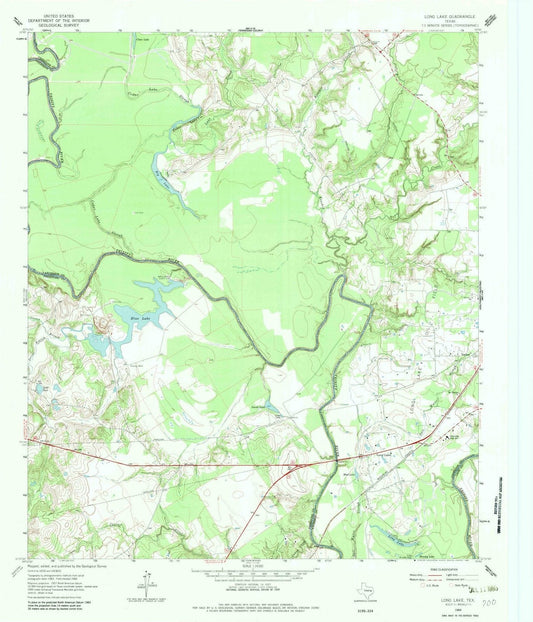 1964 Long Lake, TX - Texas - USGS Topographic Map