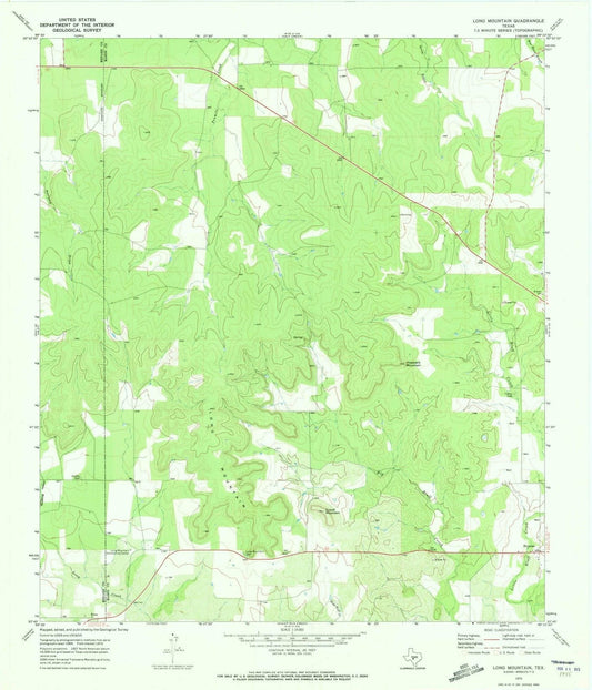 1970 Long Mountain, TX - Texas - USGS Topographic Map