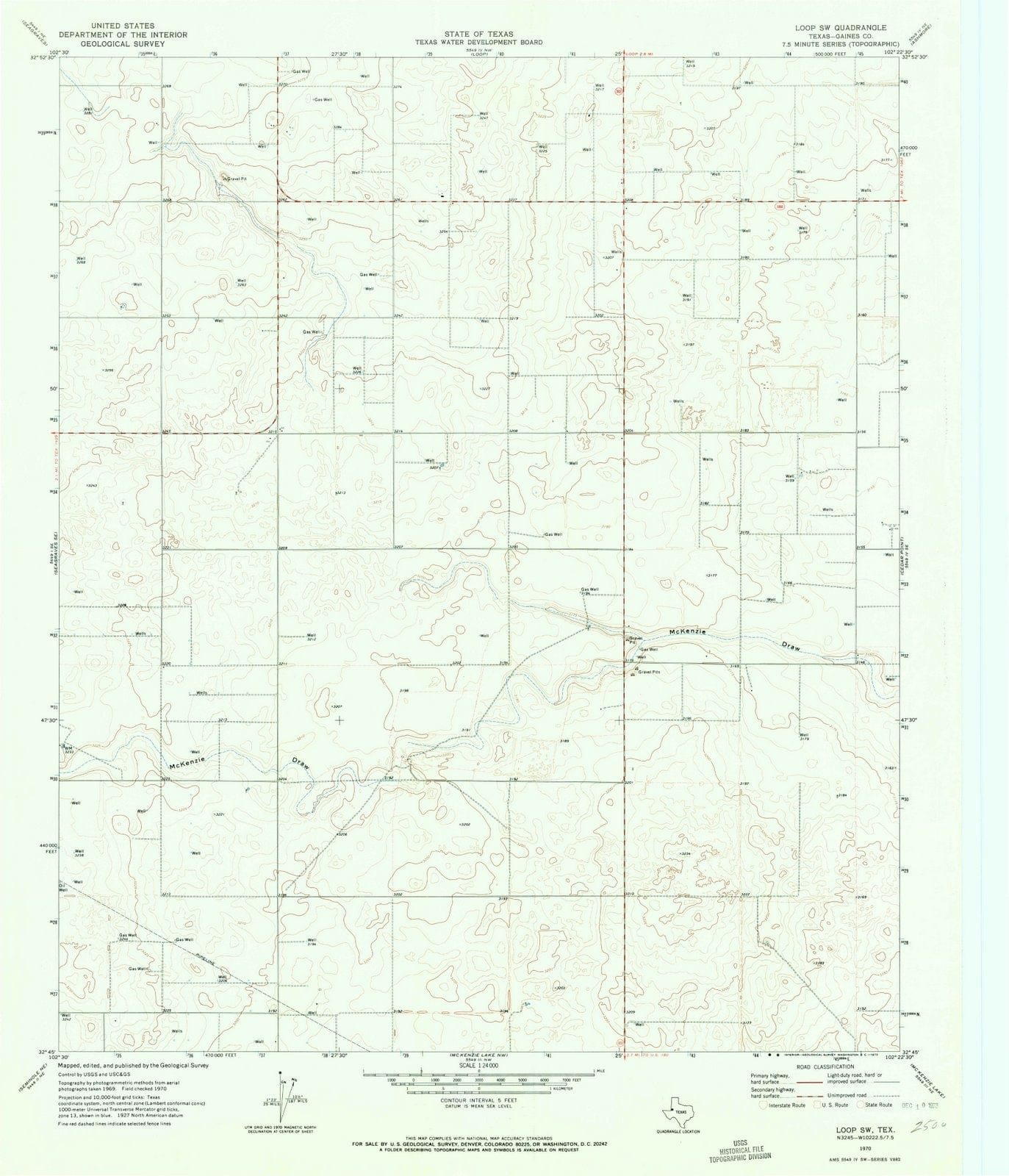 1970 Loop, TX - Texas - USGS Topographic Map