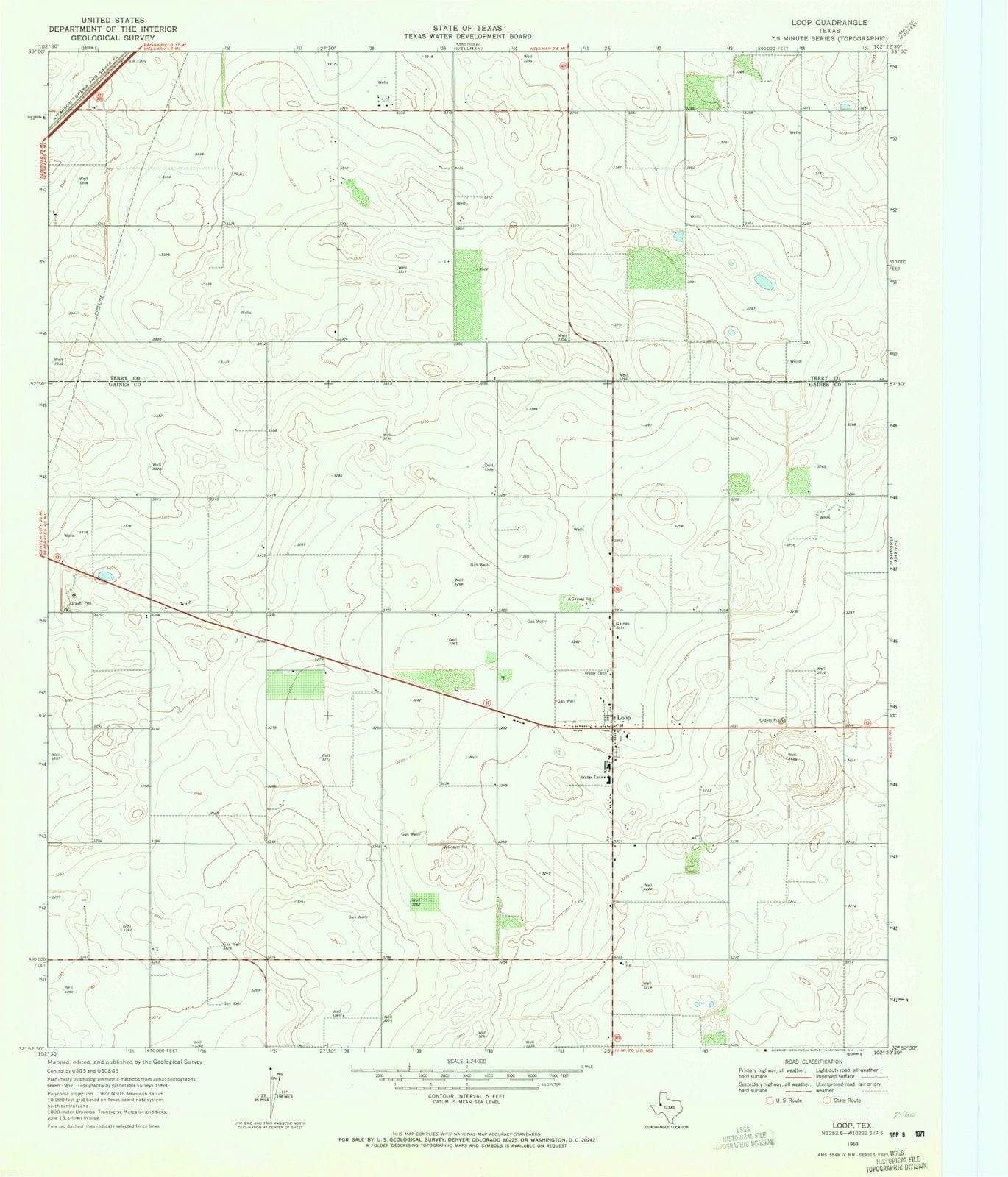 1969 Loop, TX - Texas - USGS Topographic Map