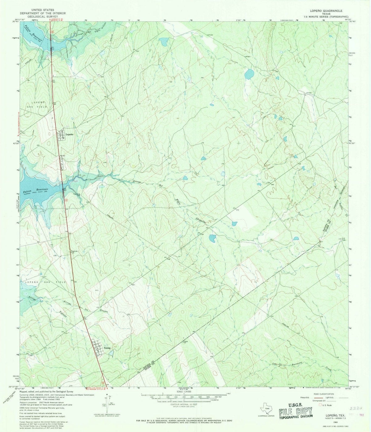 1965 Lopeno, TX - Texas - USGS Topographic Map