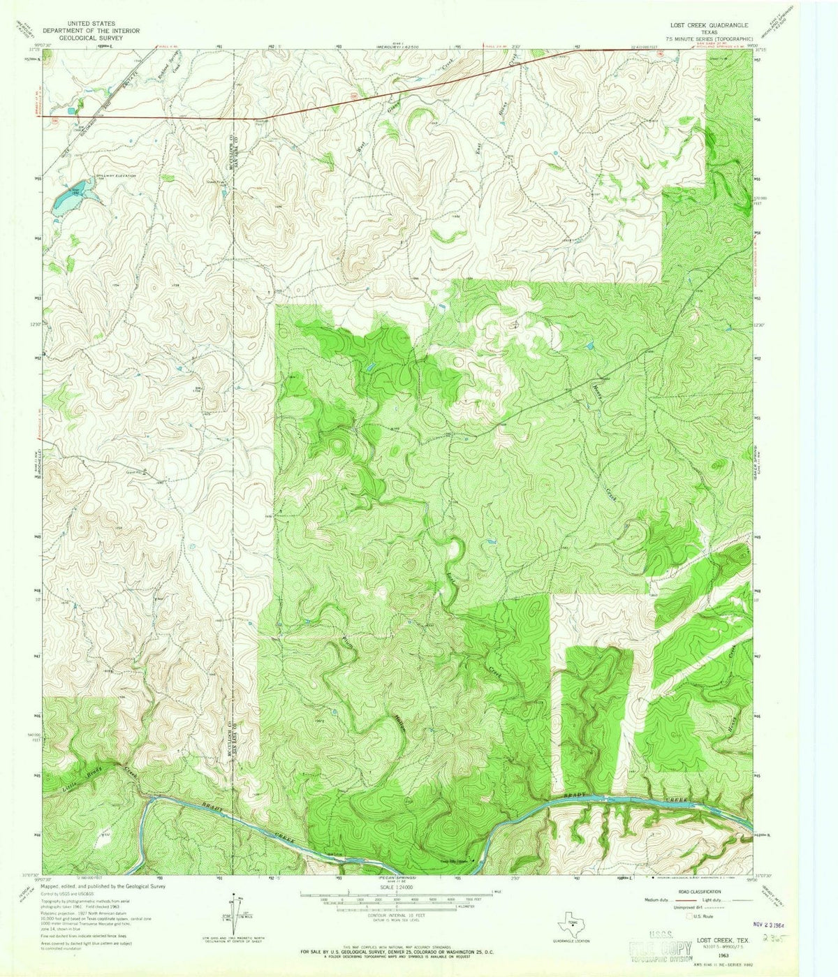 1963 Lost Creek, TX - Texas - USGS Topographic Map