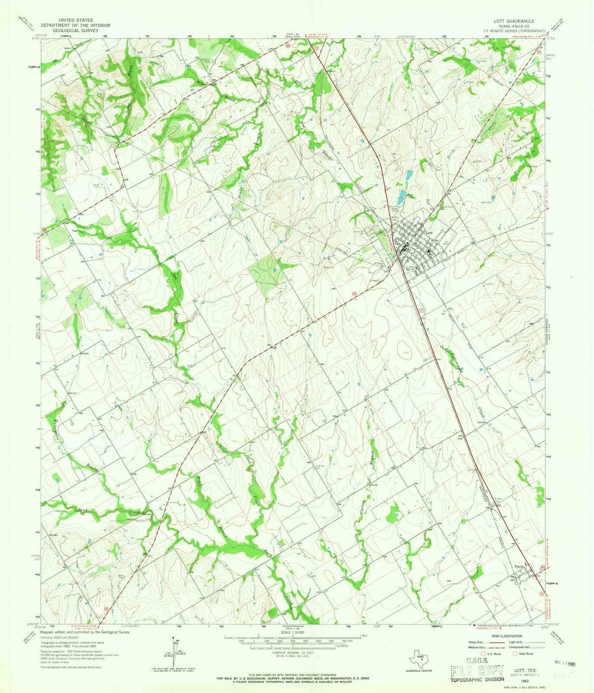1963 Lott, TX - Texas - USGS Topographic Map