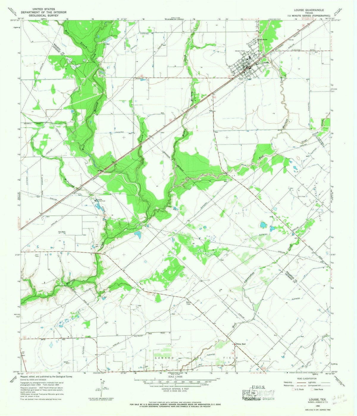 1965 Louise, TX - Texas - USGS Topographic Map