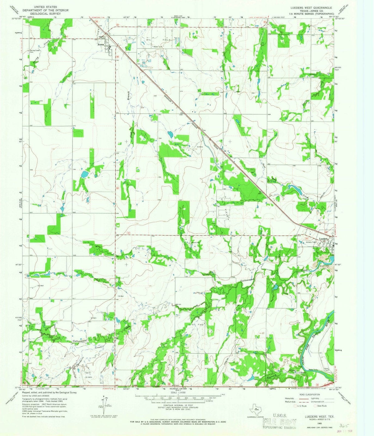 1965 Lueders West, TX - Texas - USGS Topographic Map