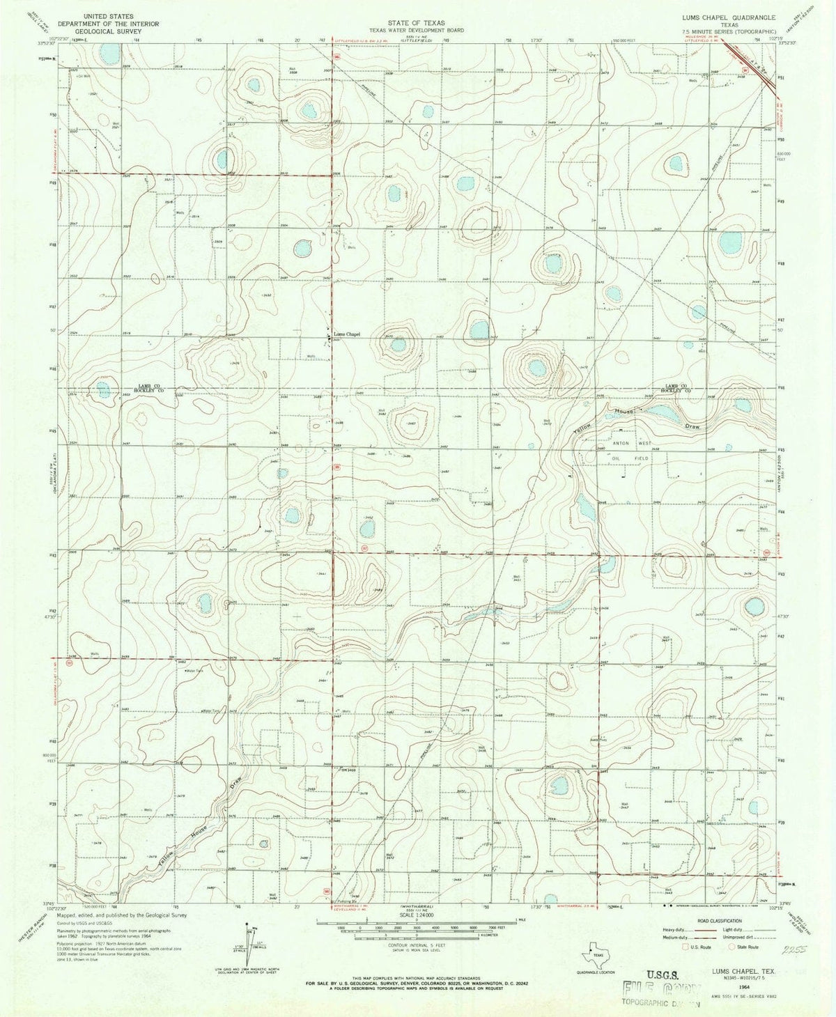 1964 Lums Chapel, TX - Texas - USGS Topographic Map