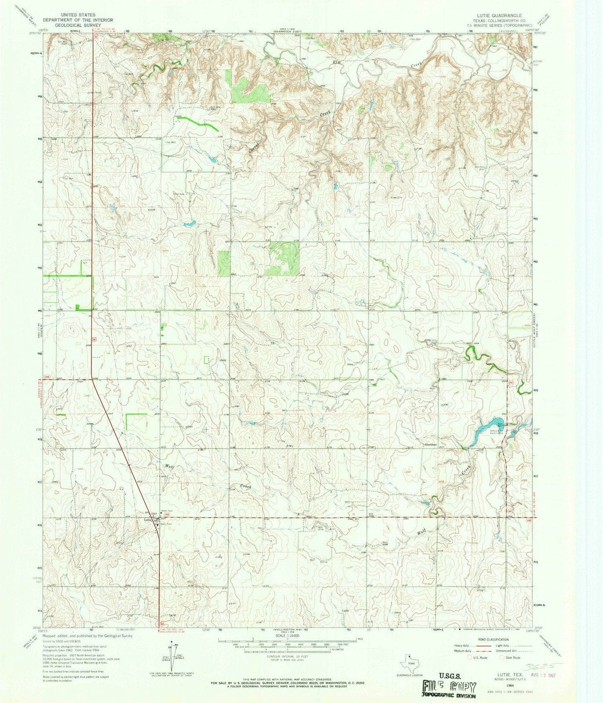 1964 Lutie, TX - Texas - USGS Topographic Map