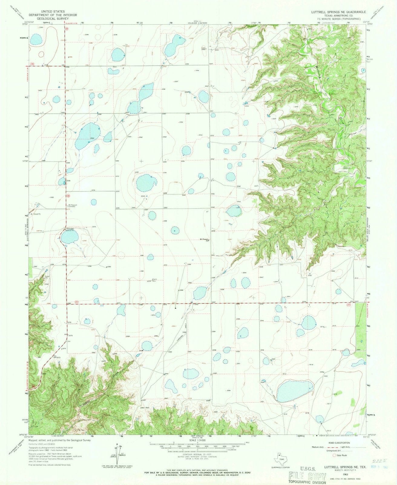 1963 Luttrell Springs, TX - Texas - USGS Topographic Map