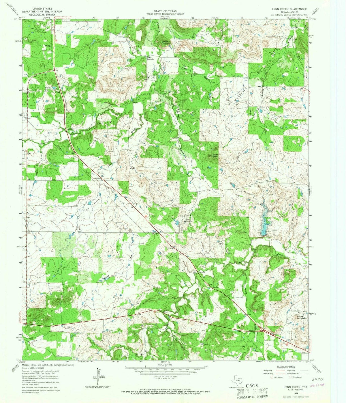 1964 Lynn Creek, TX - Texas - USGS Topographic Map