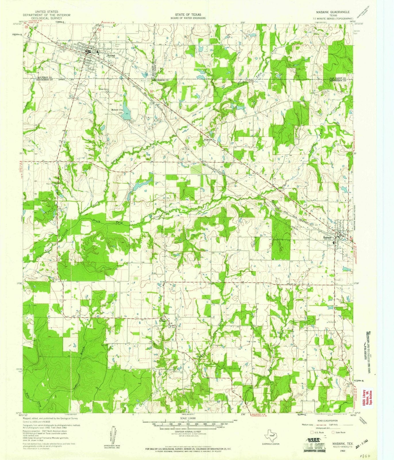 1960 Mabank, TX - Texas - USGS Topographic Map