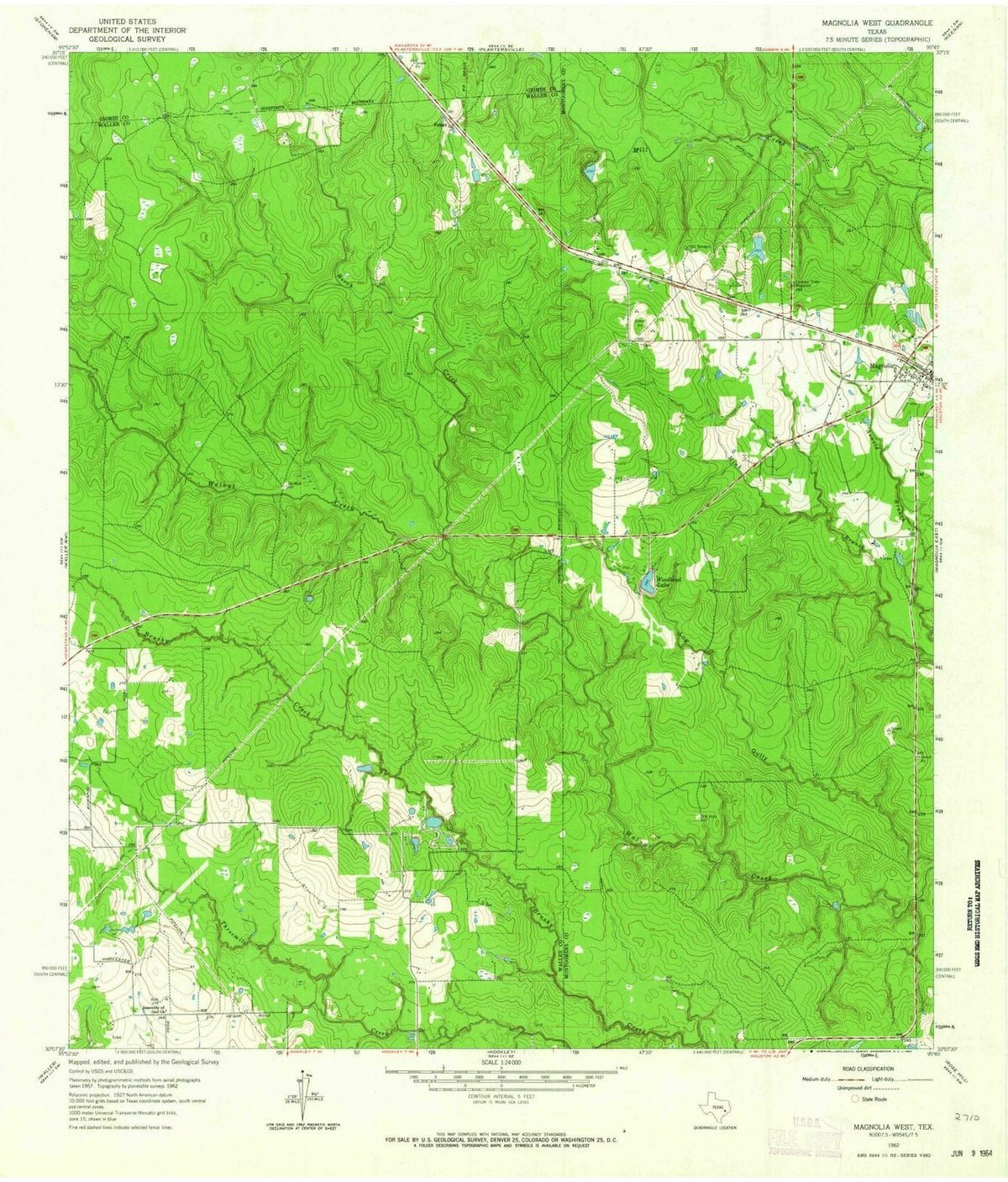 1962 Magnolia West, TX - Texas - USGS Topographic Map