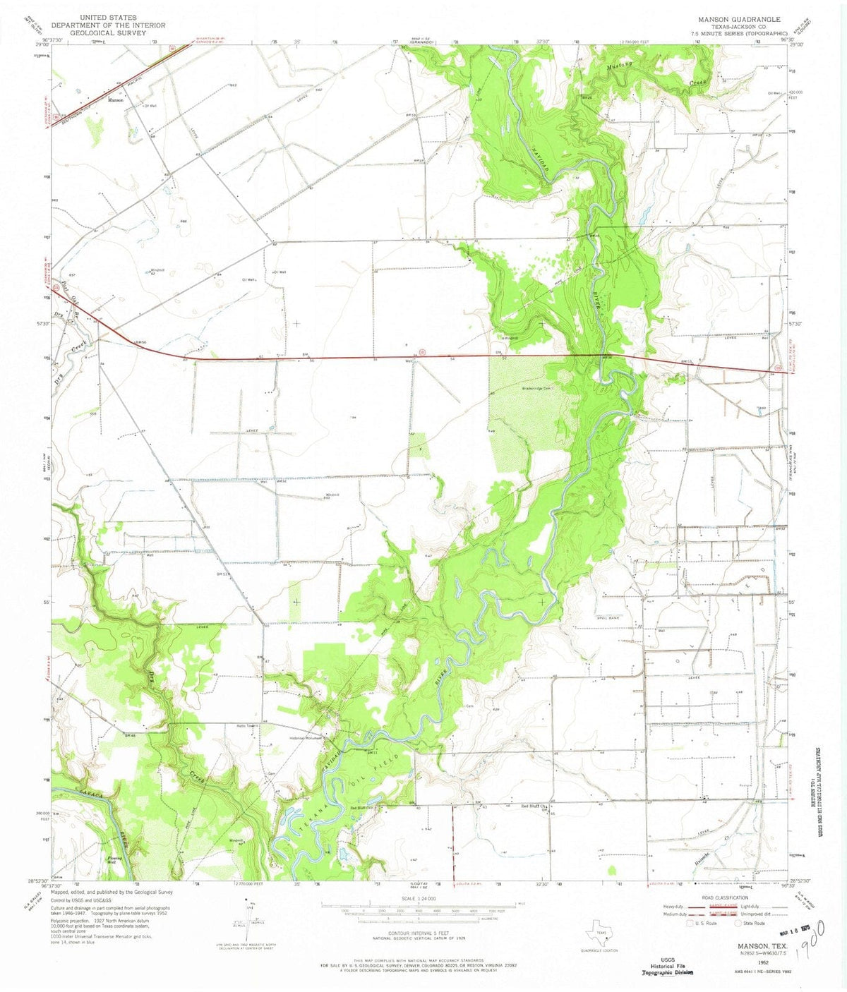 1952 Manson, TX - Texas - USGS Topographic Map