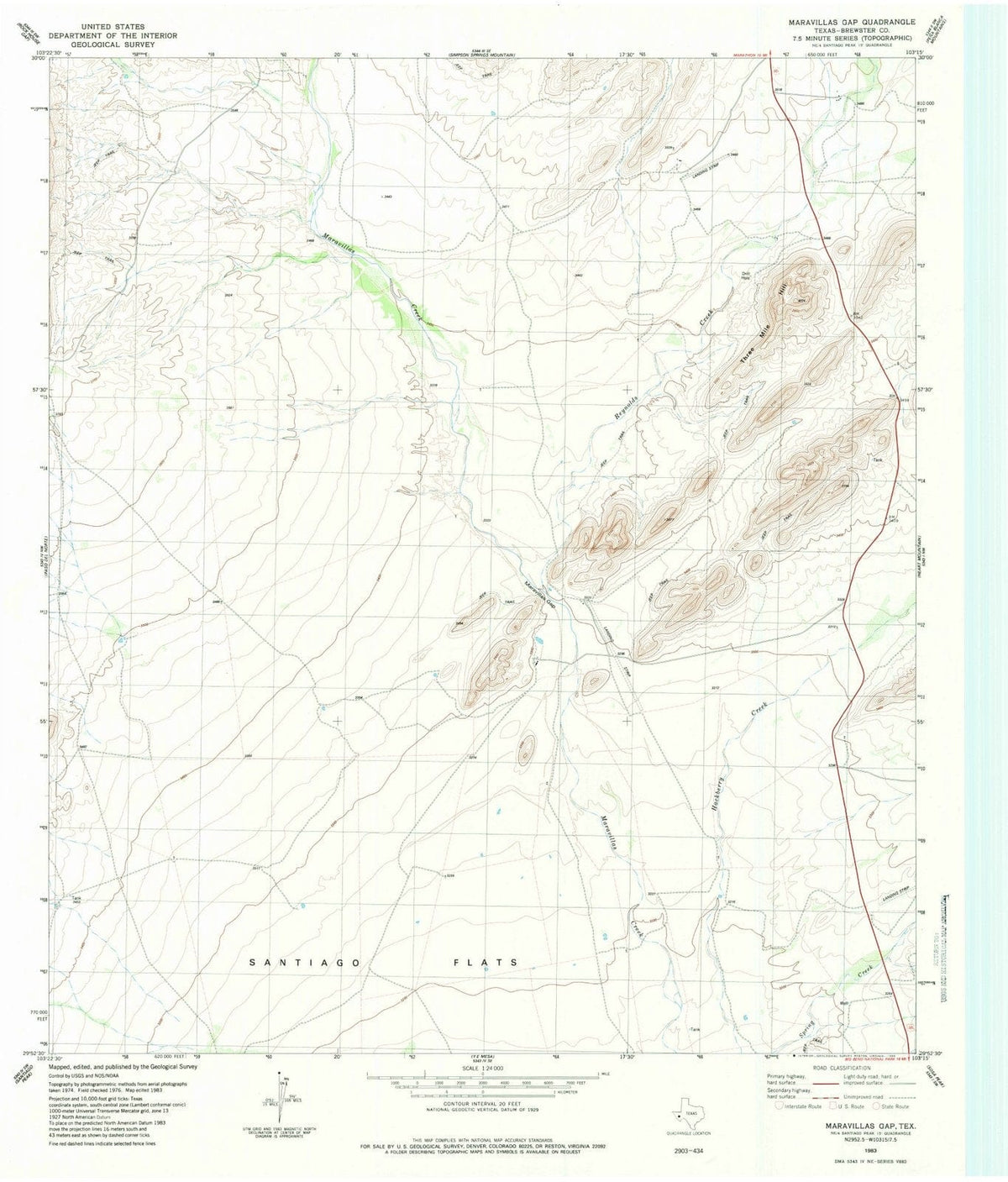 1983 Maravillas Gap, TX - Texas - USGS Topographic Map