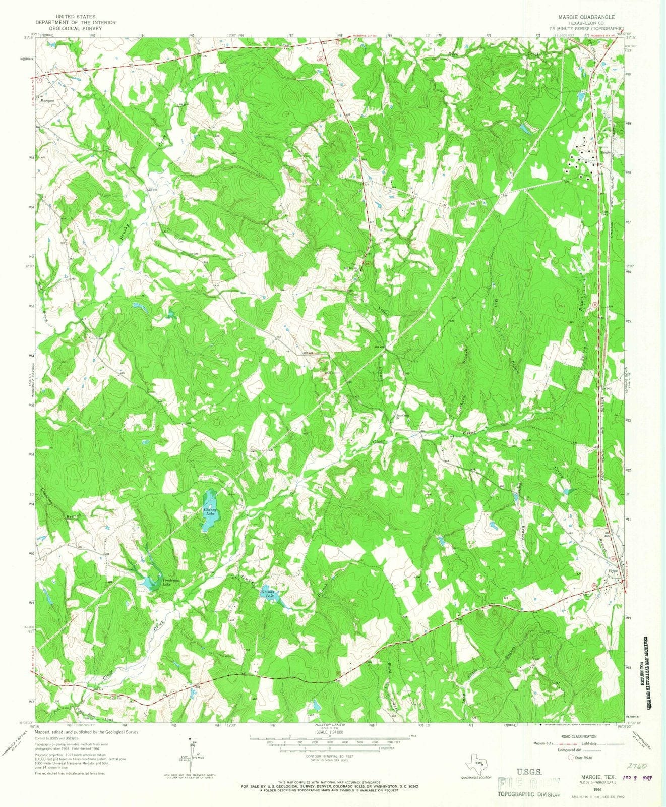 1964 Margie, TX - Texas - USGS Topographic Map