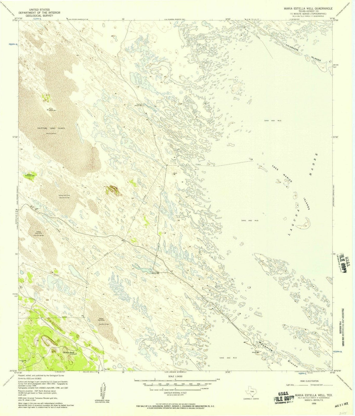 1956 Maria Estella Well, TX - Texas - USGS Topographic Map