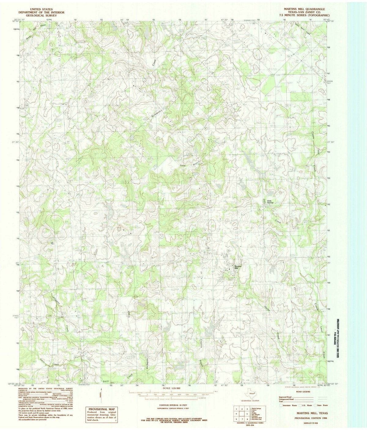 1984 Martins Mill, TX - Texas - USGS Topographic Map