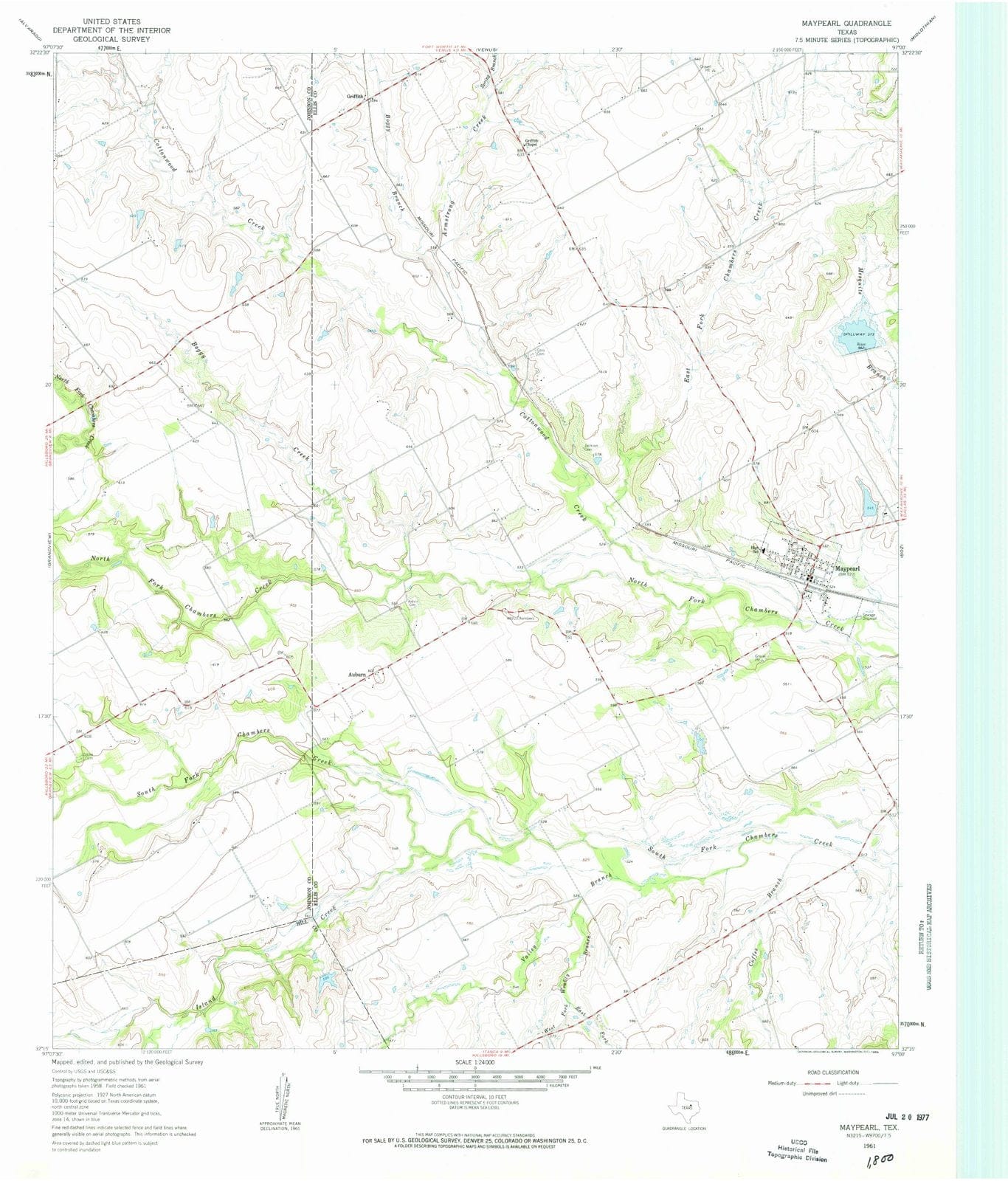 1961 Maypearl, TX - Texas - USGS Topographic Map