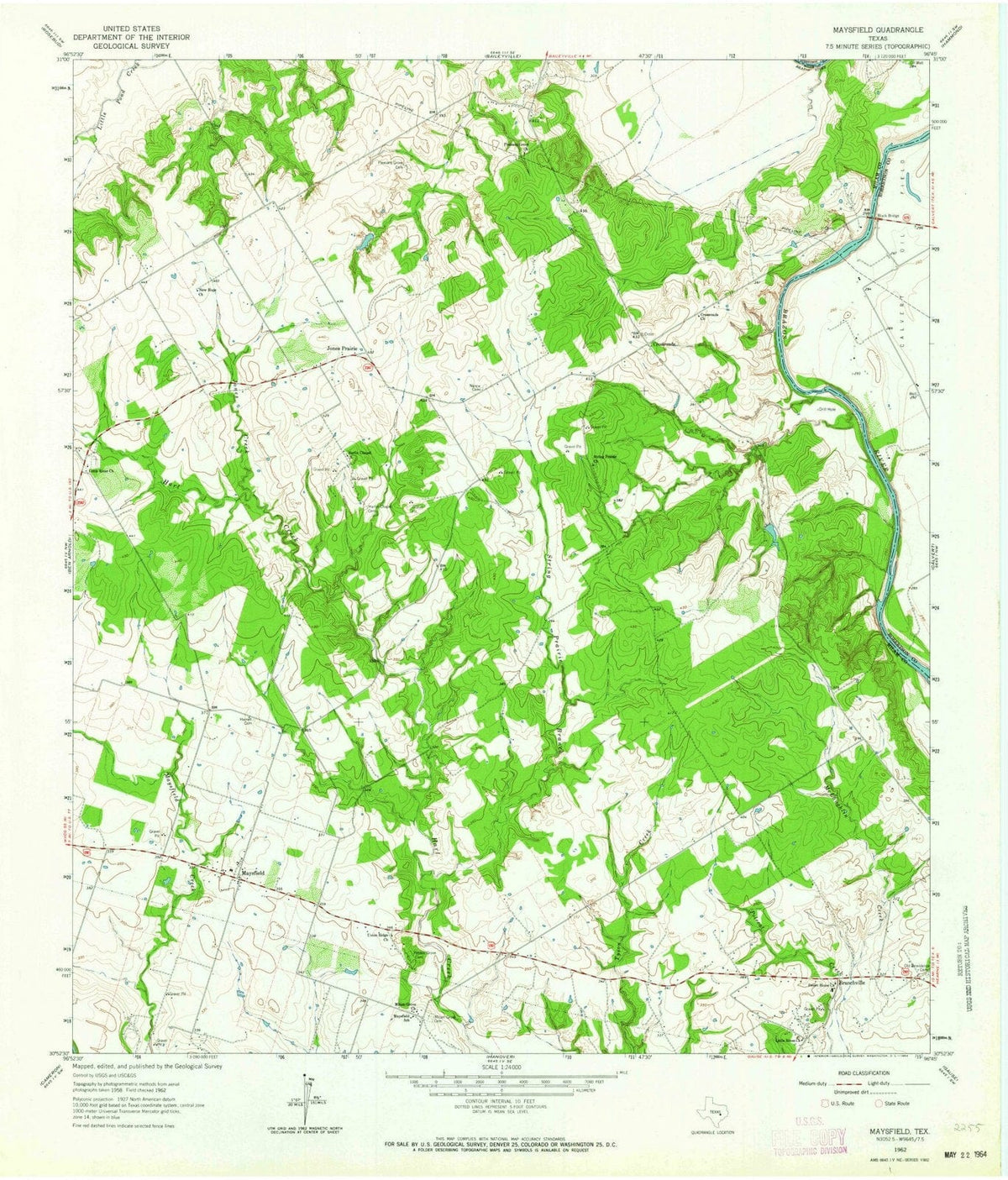 1962 Maysfield, TX - Texas - USGS Topographic Map