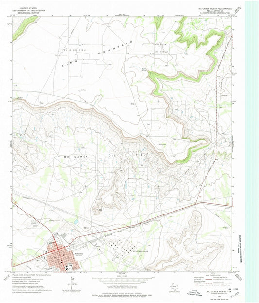 1972 McCamey North, TX - Texas - USGS Topographic Map