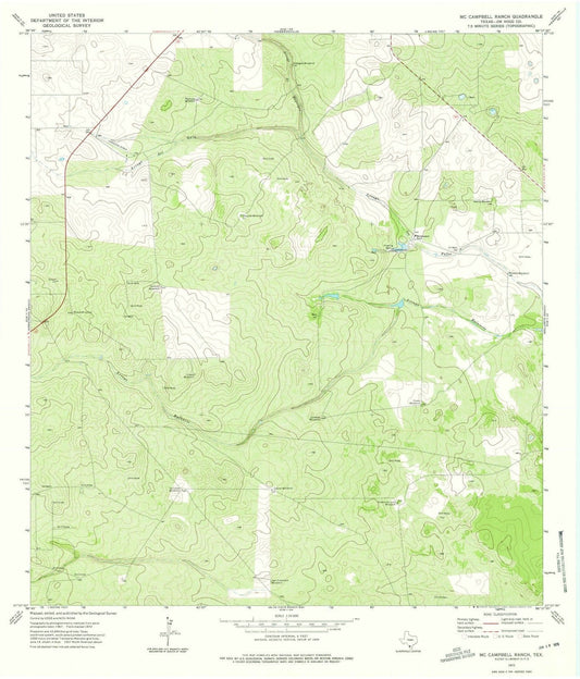 1972 McCampbell Ranch, TX - Texas - USGS Topographic Map