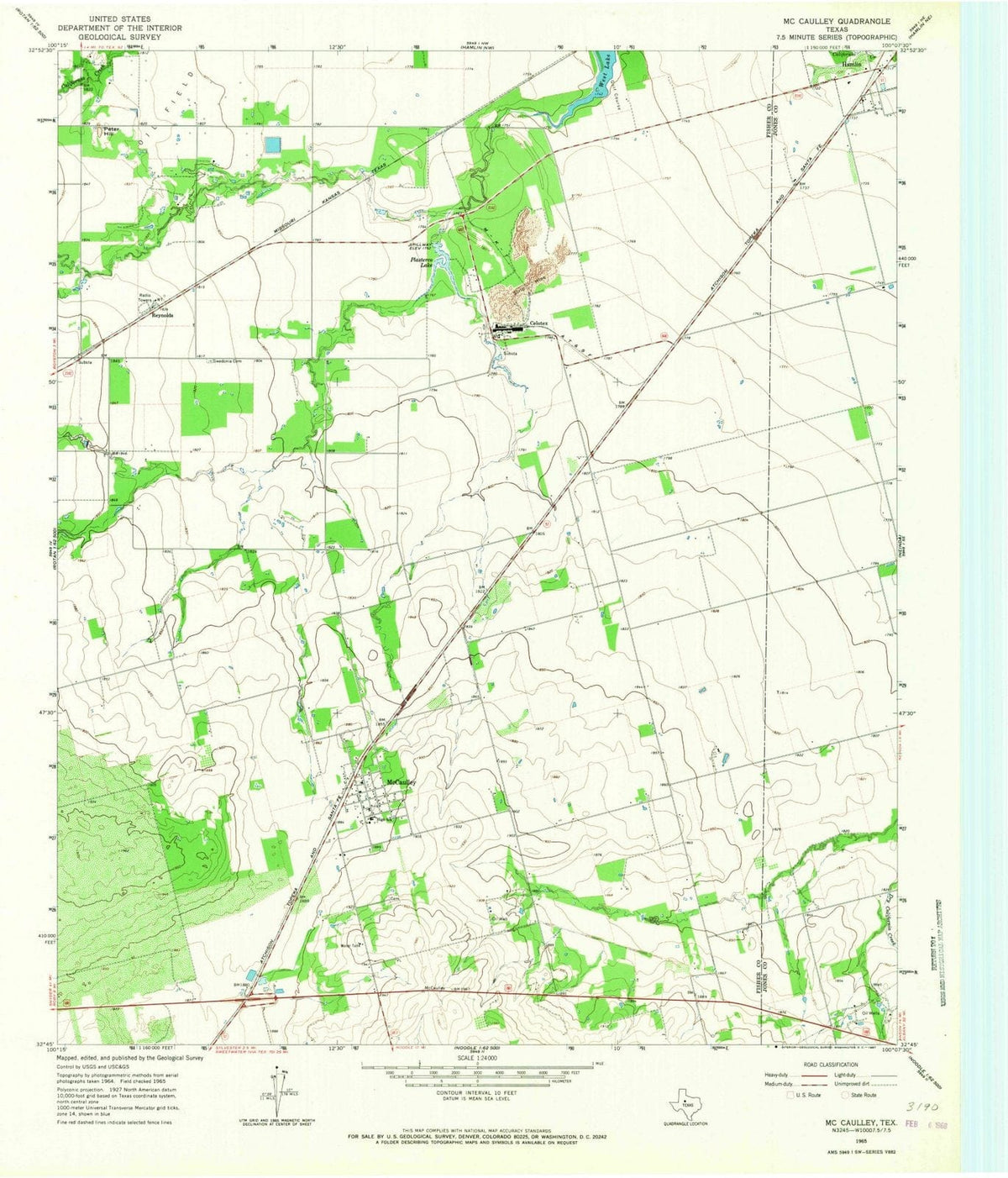 1965 McCaulley, TX - Texas - USGS Topographic Map