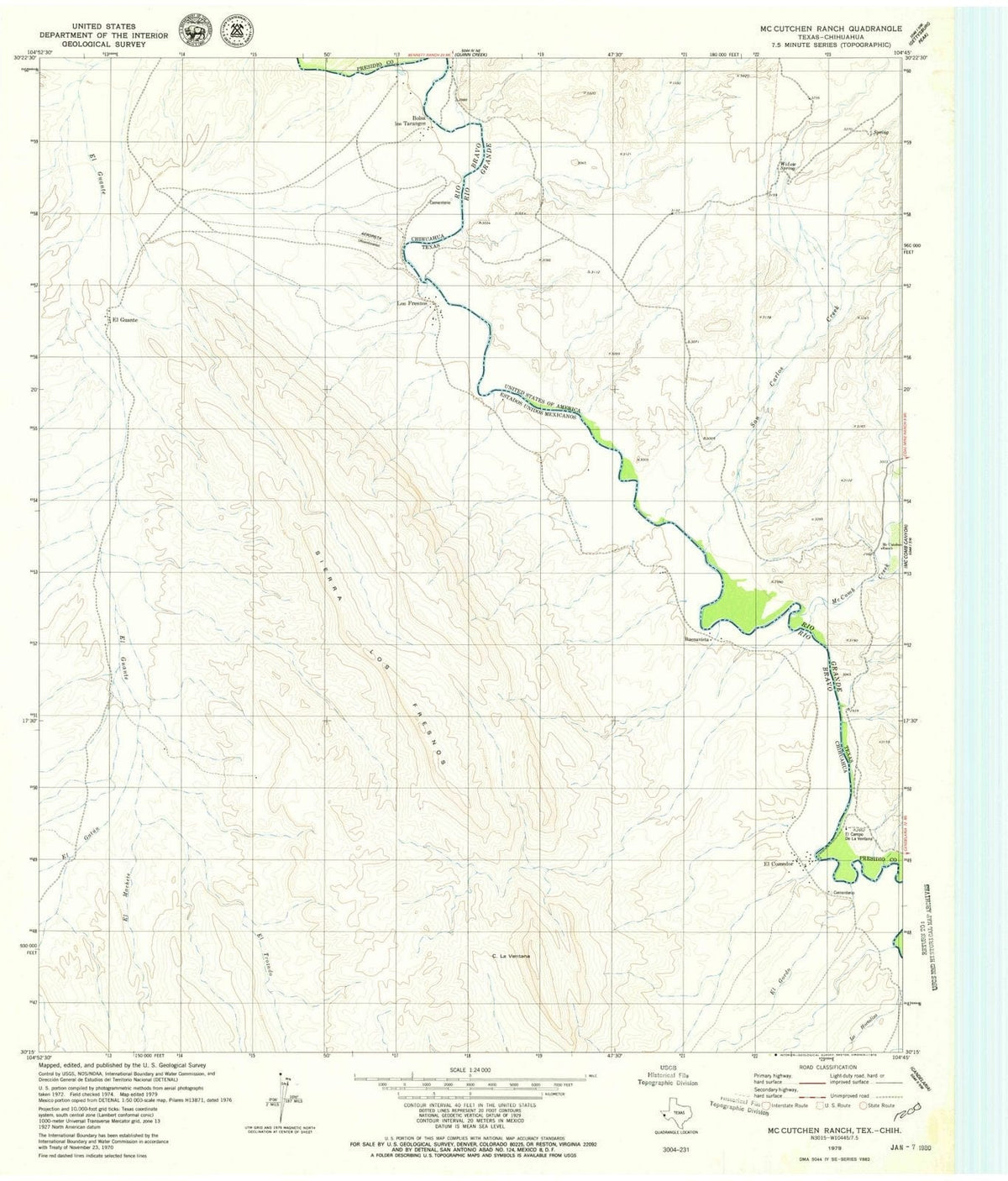 1979 McCutchen Ranch, TX - Texas - USGS Topographic Map