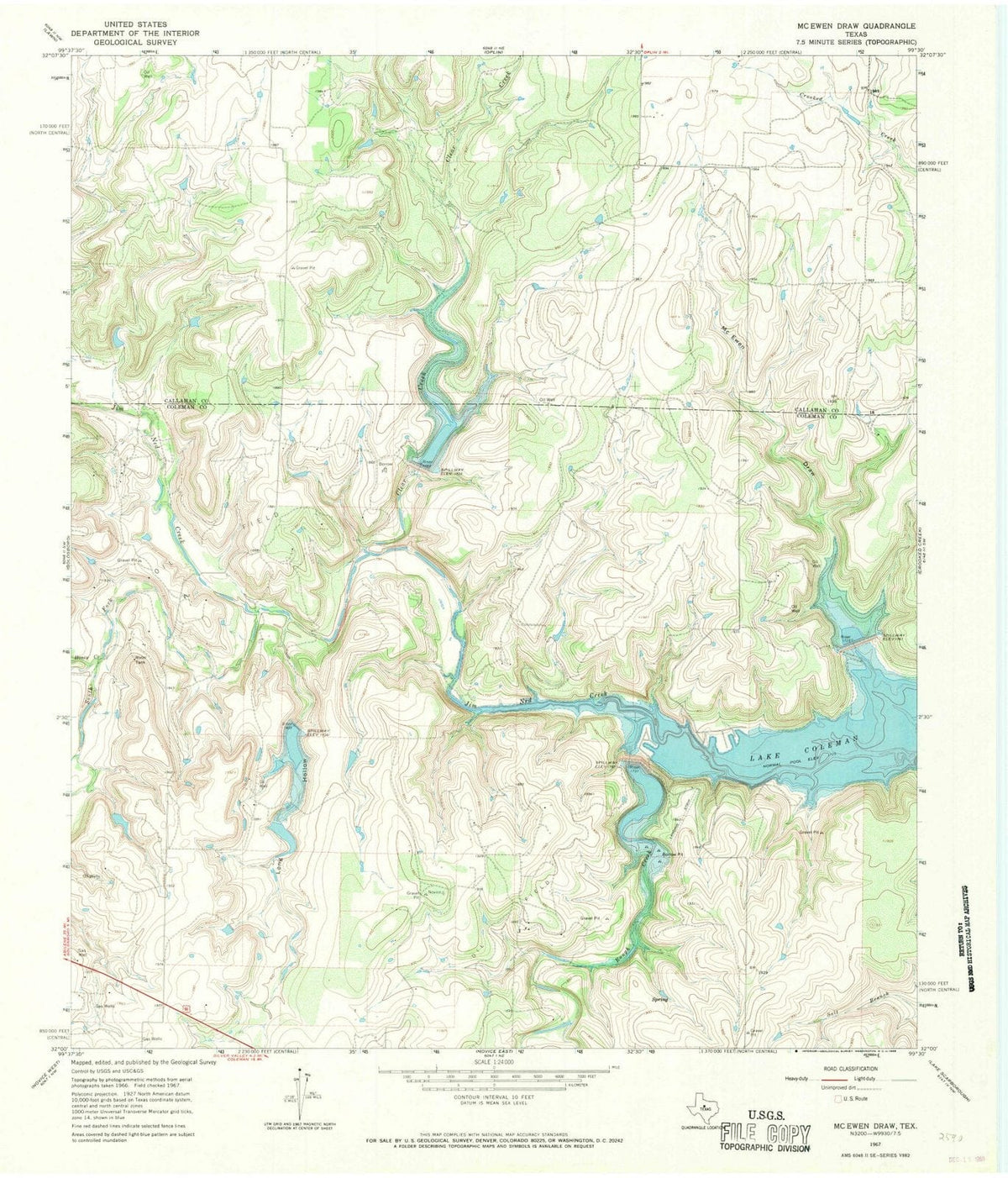 1967 McEwenraw, TX - Texas - USGS Topographic Map